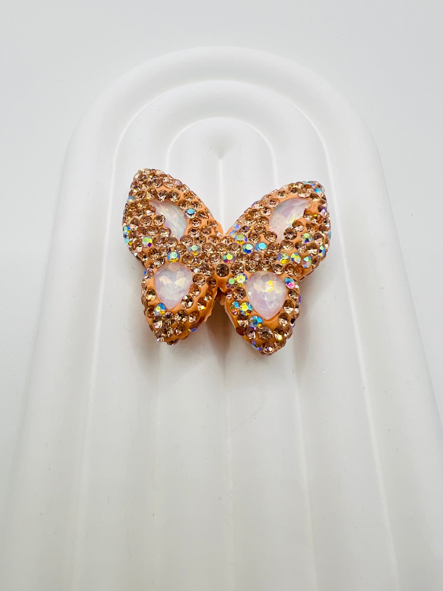 Butterfly Shape Clay Beads with Rhinestones -Choose Color