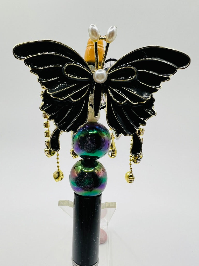 Fancy Alloy Metal Butterfly Beads with Dangle