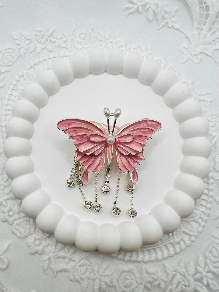 Fancy Alloy Metal Butterfly Beads with Dangle