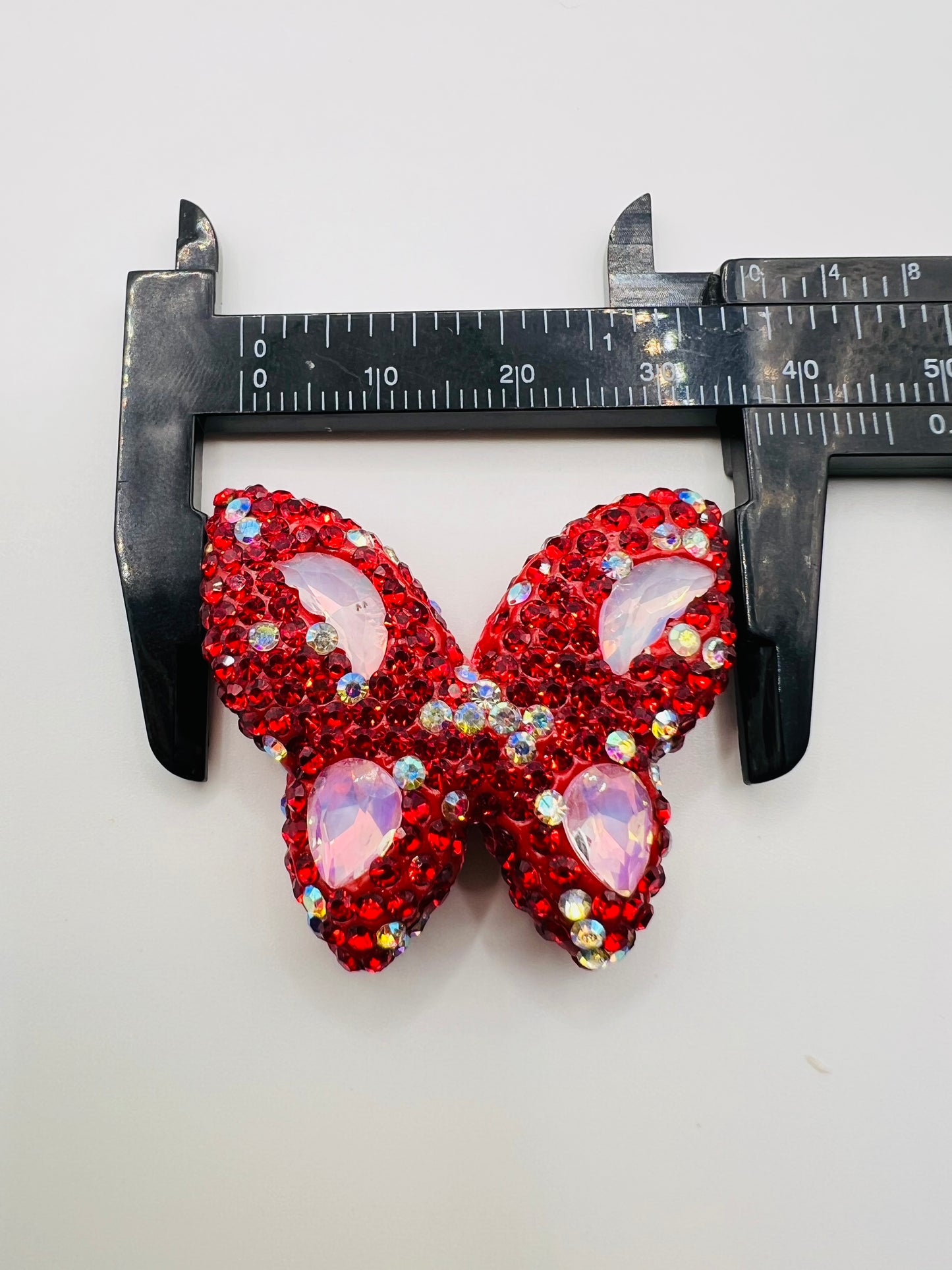 Butterfly Shape Clay Beads with Rhinestones -Choose Color