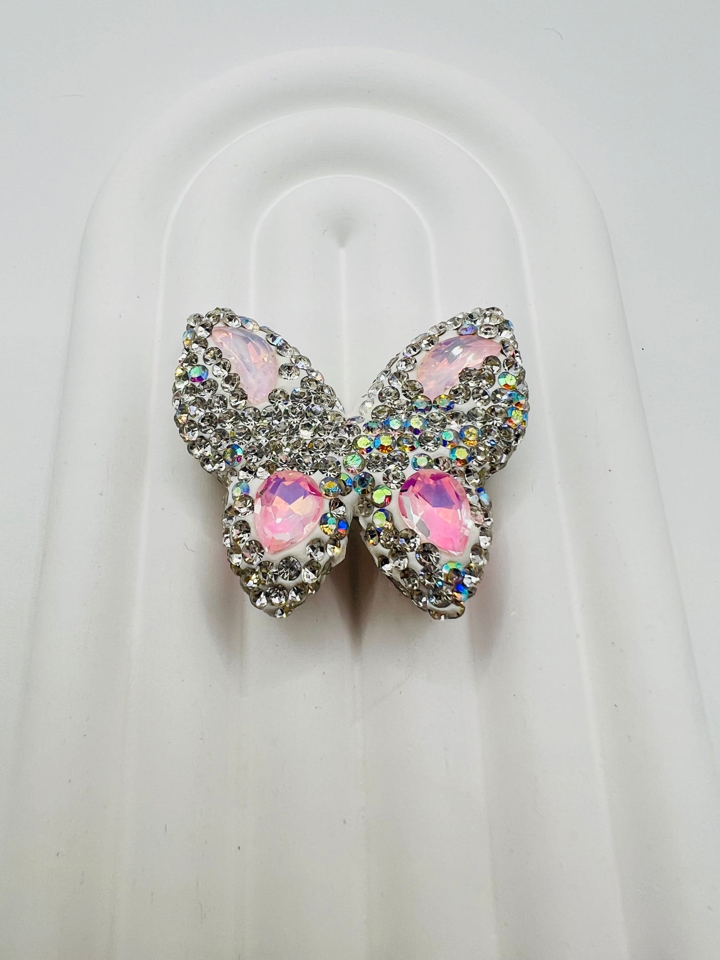 Butterfly Shape Clay Beads with Rhinestones -Choose Color