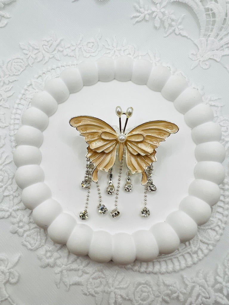 Fancy Alloy Metal Butterfly Beads with Dangle