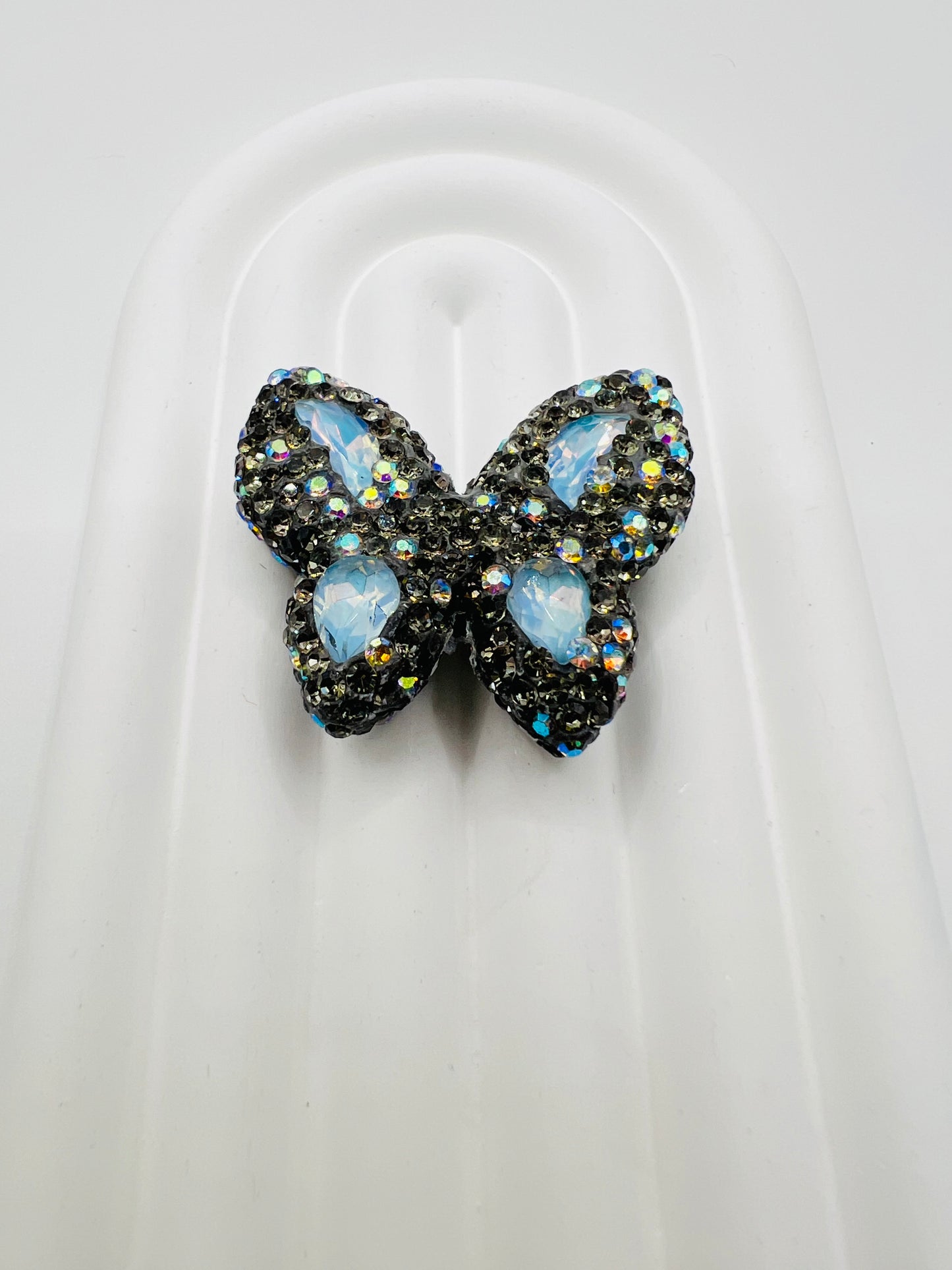 Butterfly Shape Clay Beads with Rhinestones -Choose Color