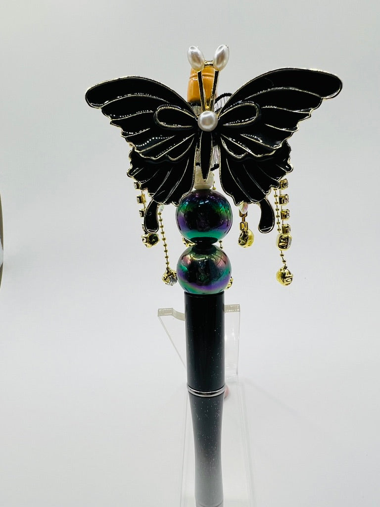 Fancy Alloy Metal Butterfly Beads with Dangle