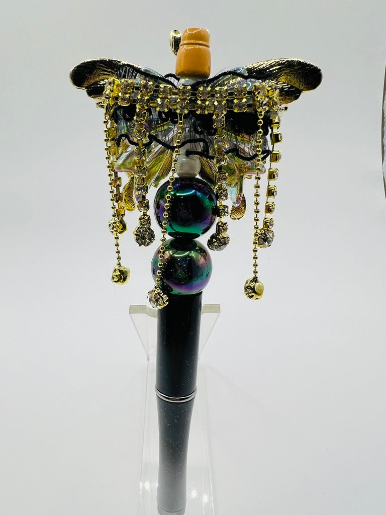 Fancy Alloy Metal Butterfly Beads with Dangle