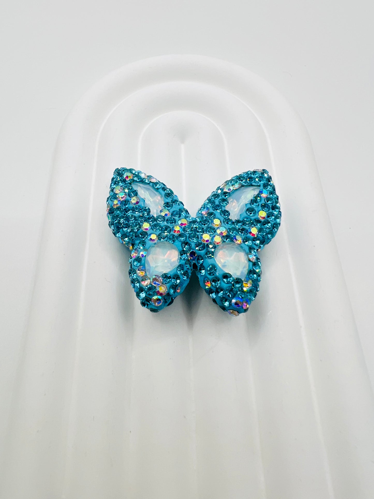 Butterfly Shape Clay Beads with Rhinestones -Choose Color