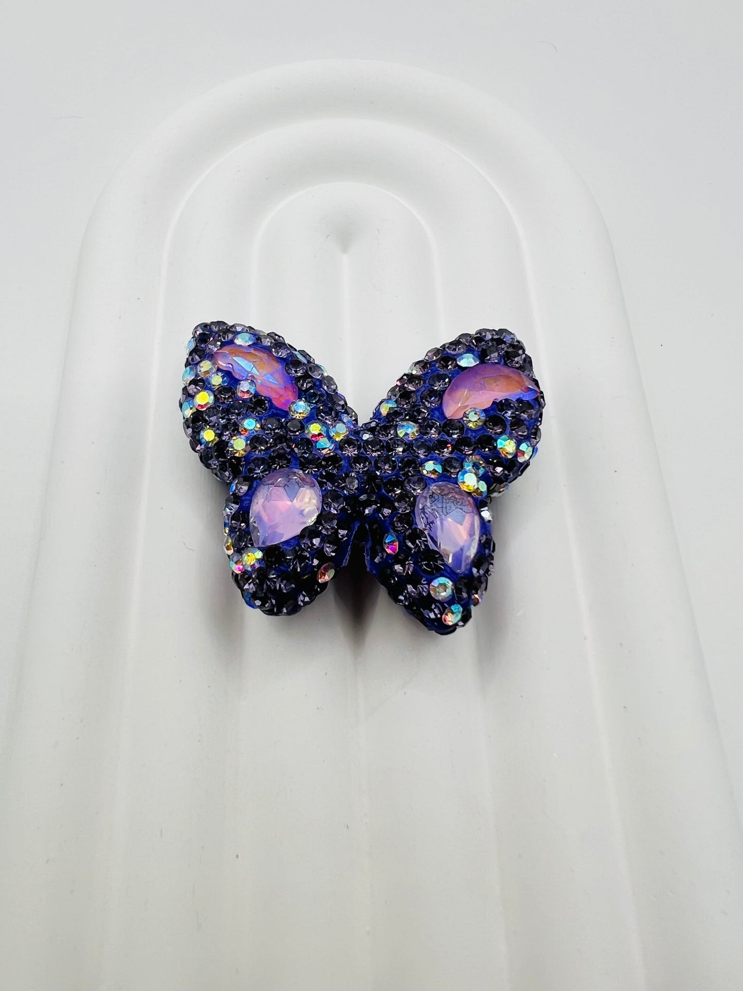 Butterfly Shape Clay Beads with Rhinestones -Choose Color