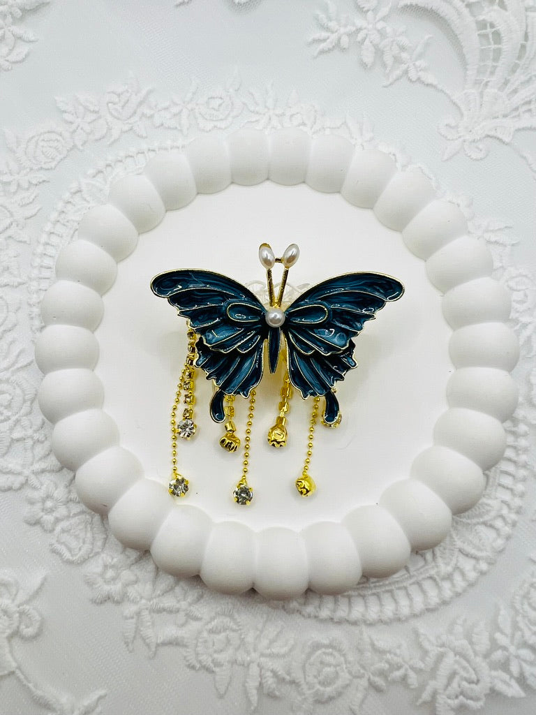 Fancy Alloy Metal Butterfly Beads with Dangle