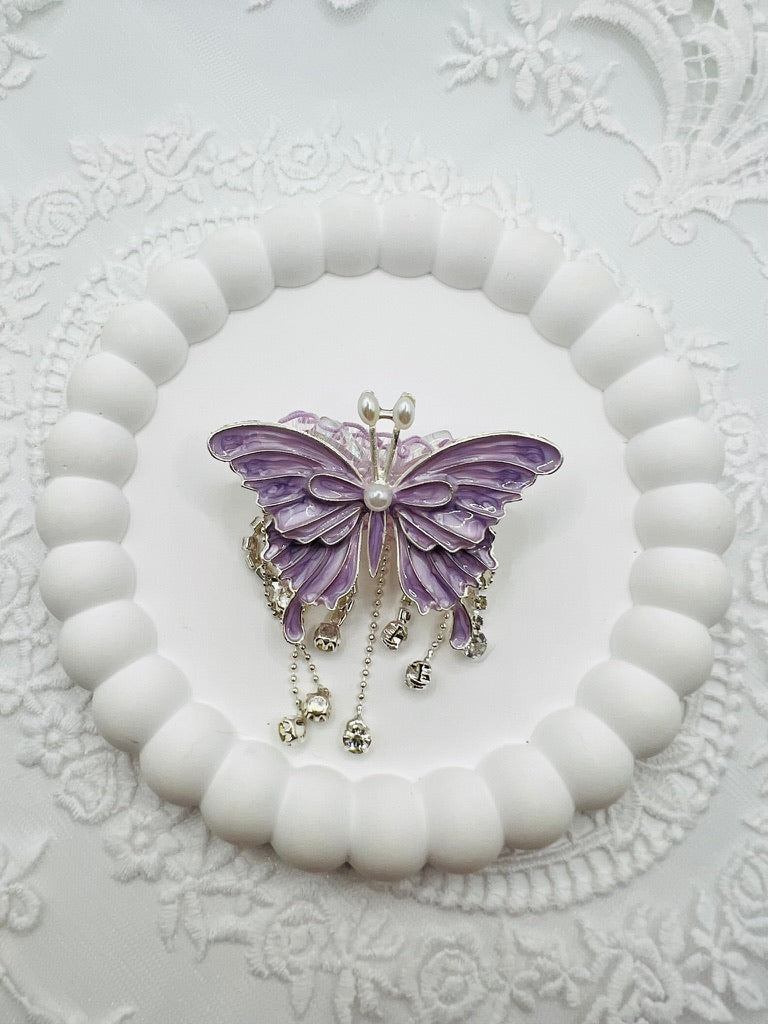 Fancy Alloy Metal Butterfly Beads with Dangle