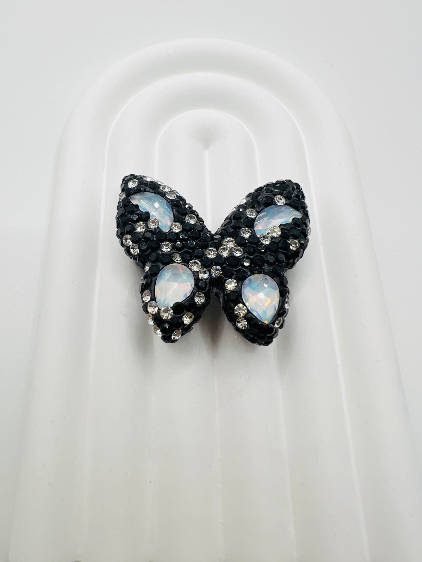 Butterfly Shape Clay Beads with Rhinestones -Choose Color