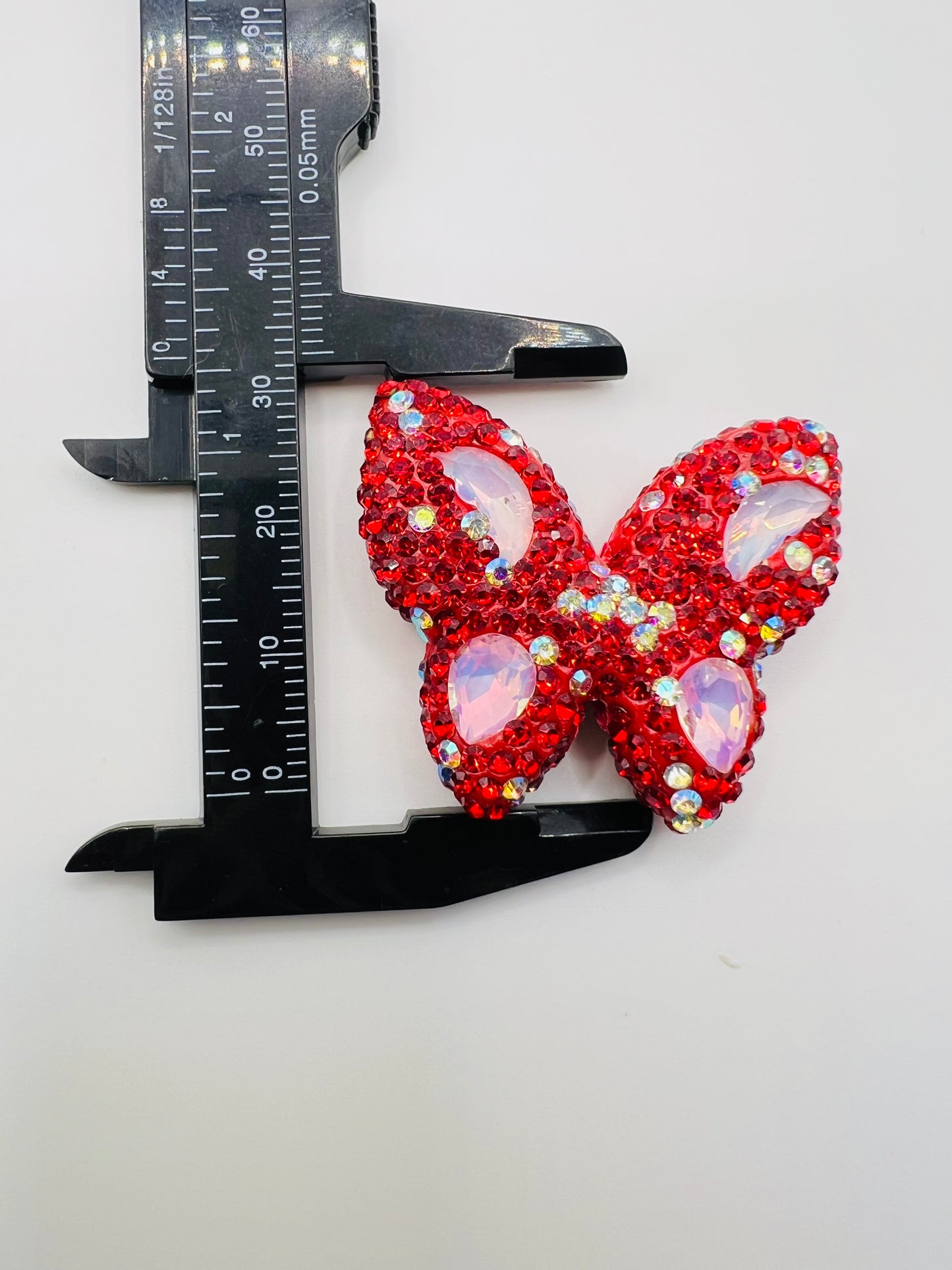 Butterfly Shape Clay Beads with Rhinestones -Choose Color