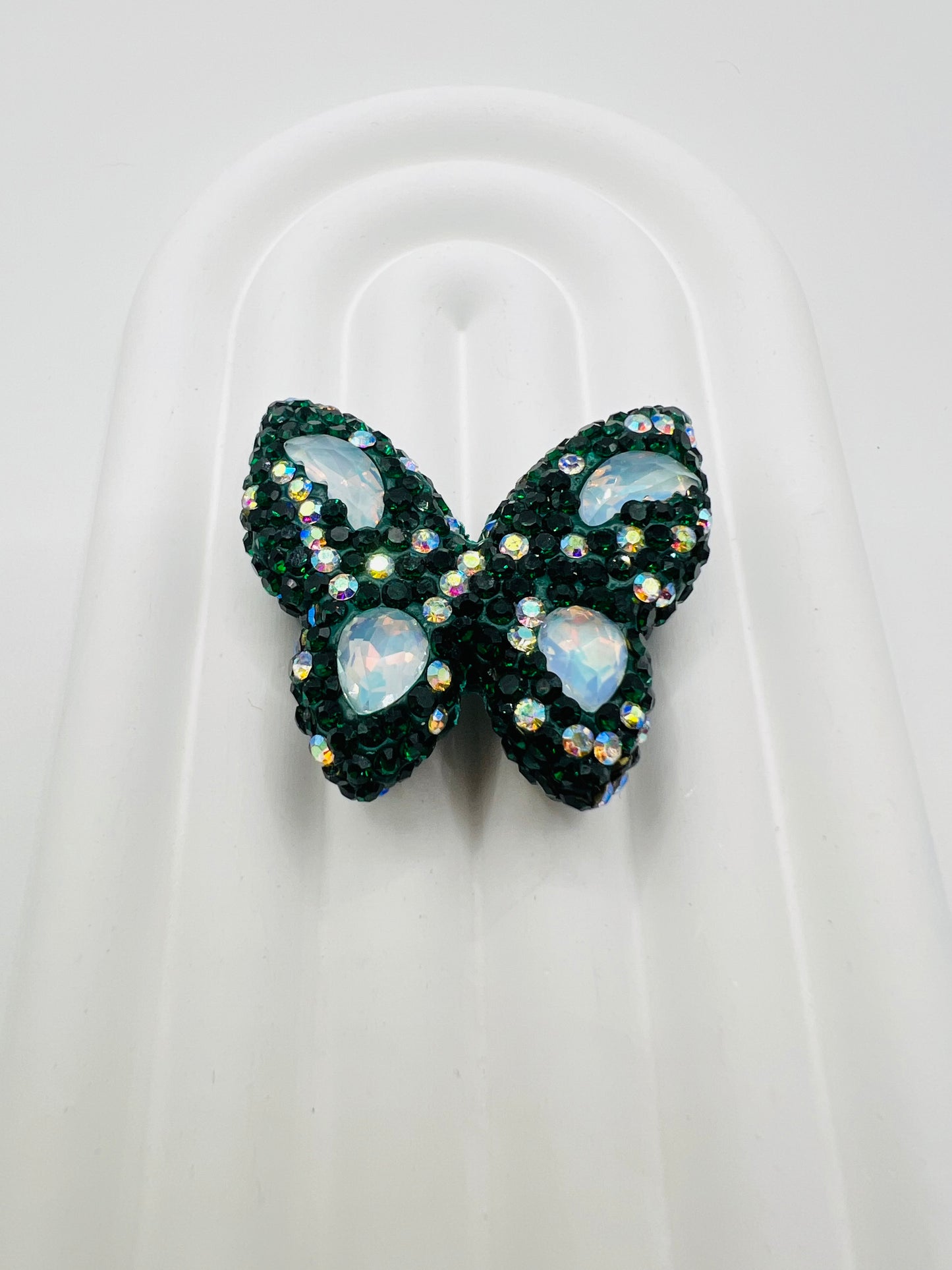Butterfly Shape Clay Beads with Rhinestones -Choose Color