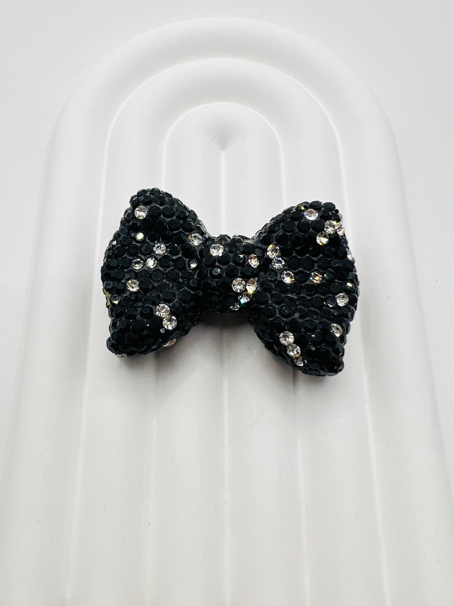 Bow Shape Clay Beads with Rhinestones -Choose Color