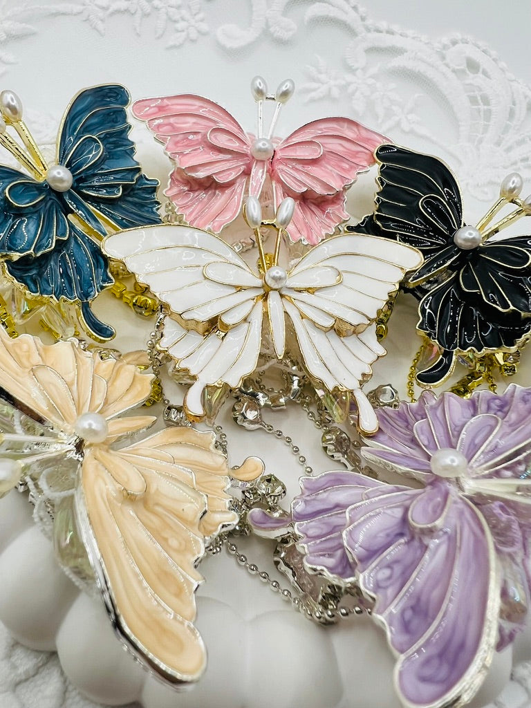 Fancy Alloy Metal Butterfly Beads with Dangle