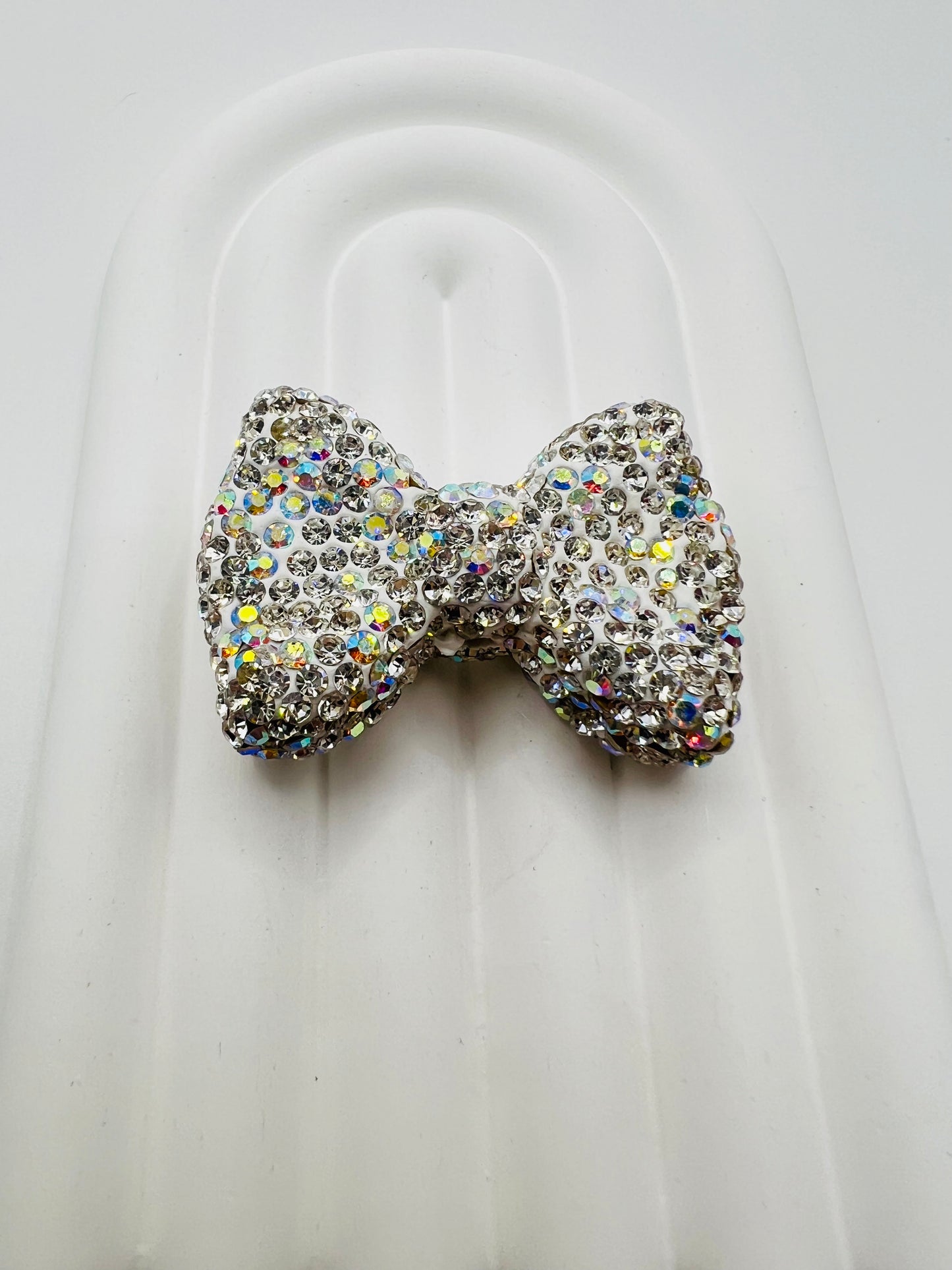 Bow Shape Clay Beads with Rhinestones -Choose Color