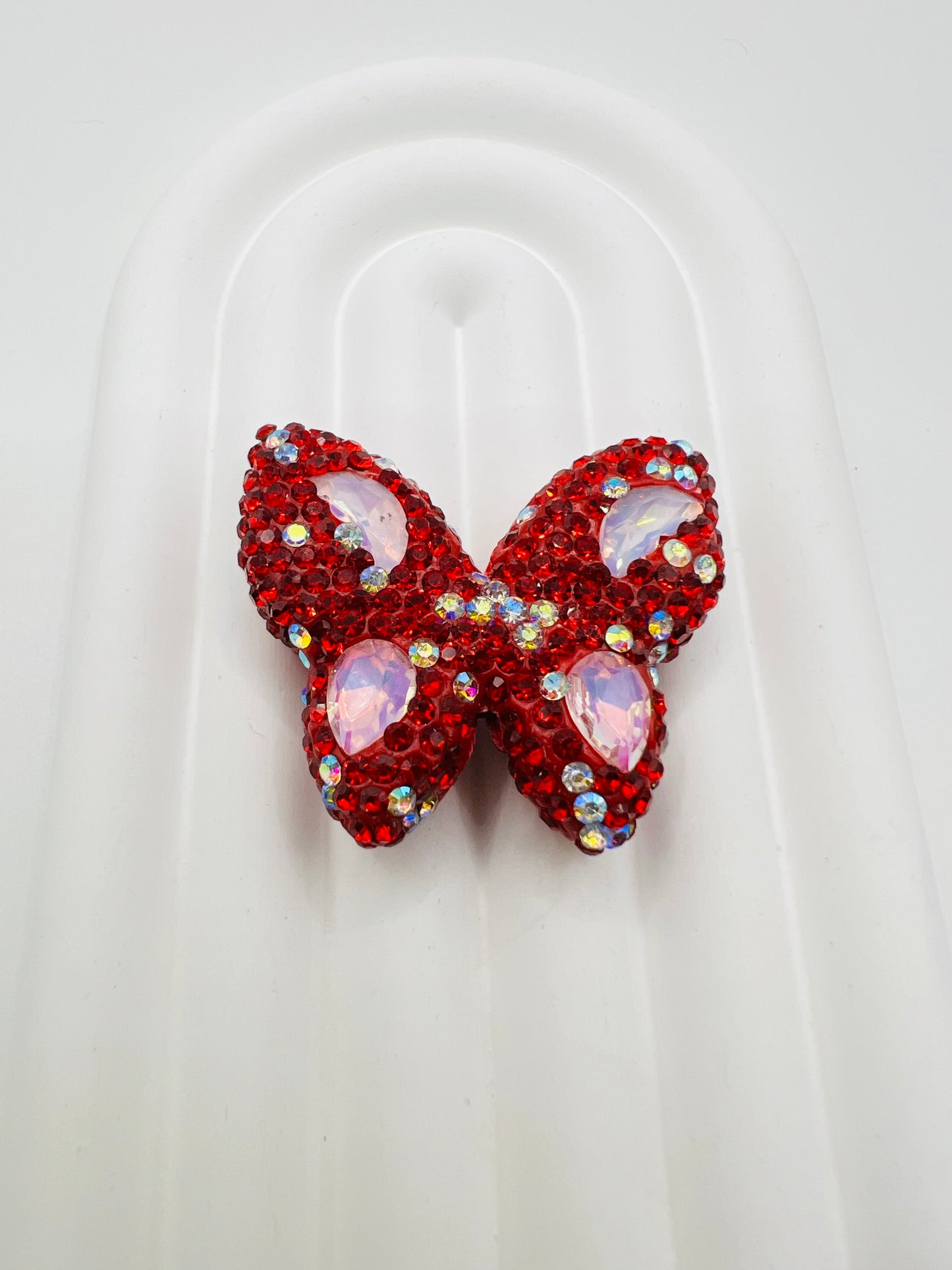Butterfly Shape Clay Beads with Rhinestones -Choose Color