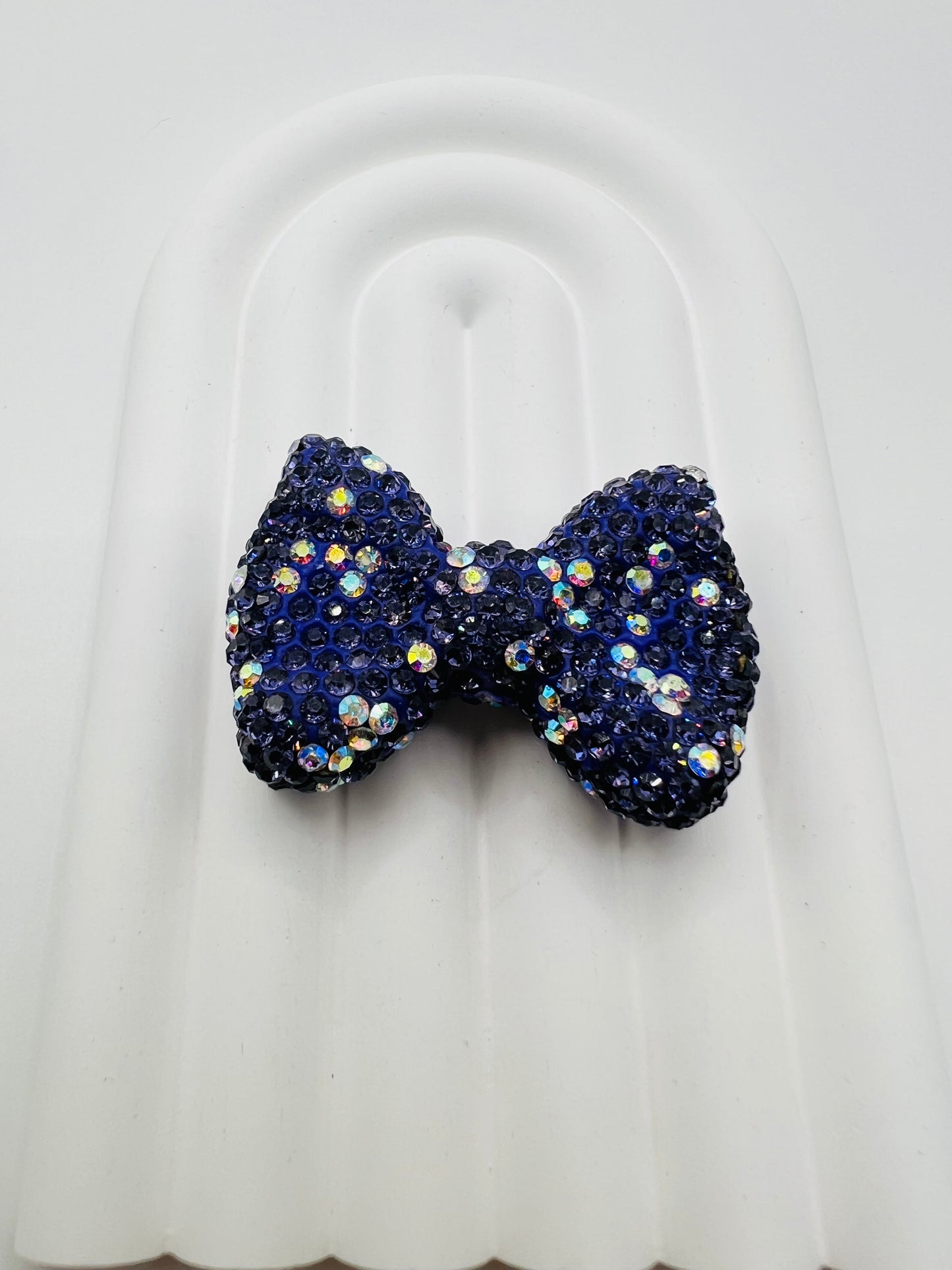 Bow Shape Clay Beads with Rhinestones -Choose Color