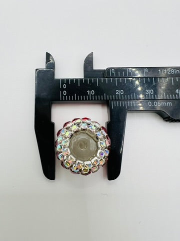 Round Fancy Beads Made with Rectangle Glass and Chain Rhinestones -Choose Color