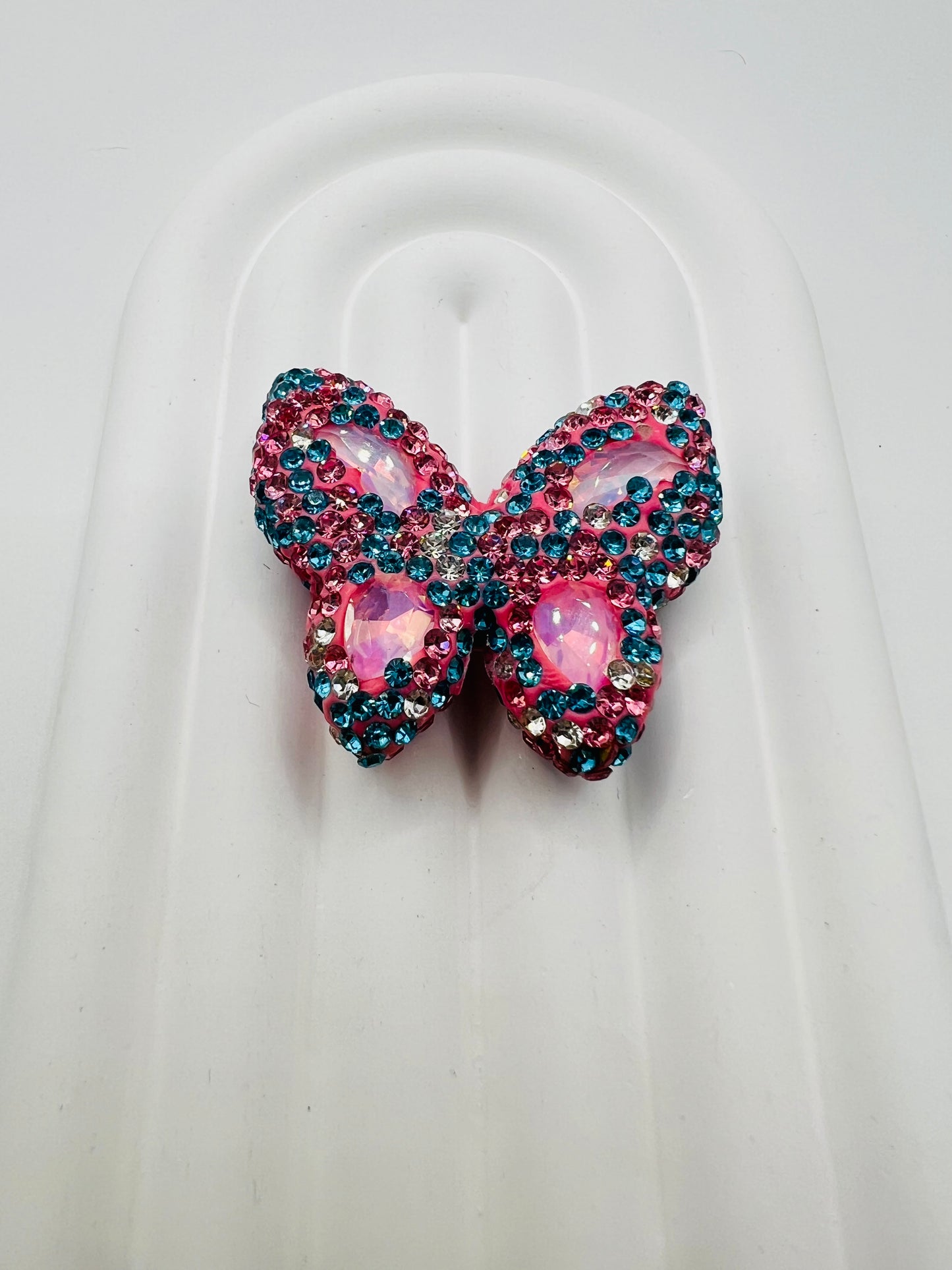 Butterfly Shape Clay Beads with Rhinestones -Choose Color