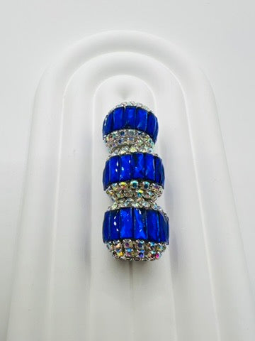 Round Fancy Beads Made with Rectangle Glass and Chain Rhinestones -Choose Color