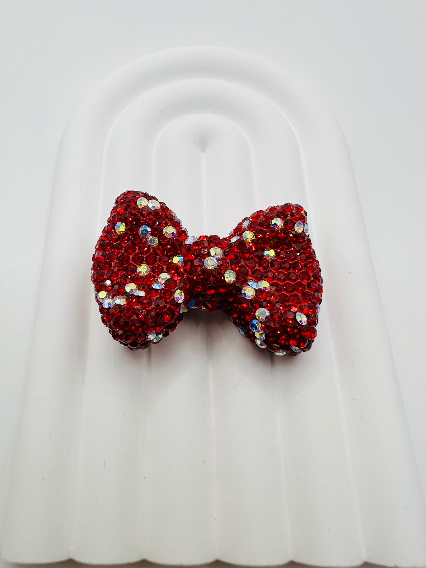 Bow Shape Clay Beads with Rhinestones -Choose Color