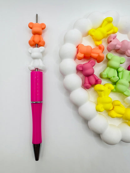 3D Bear Charm Beads Matte Texture - 18mmx24mm