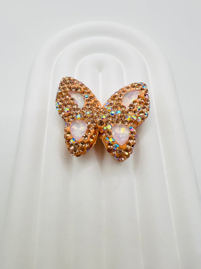 Butterfly Shape Clay Beads with Rhinestones -Choose Color
