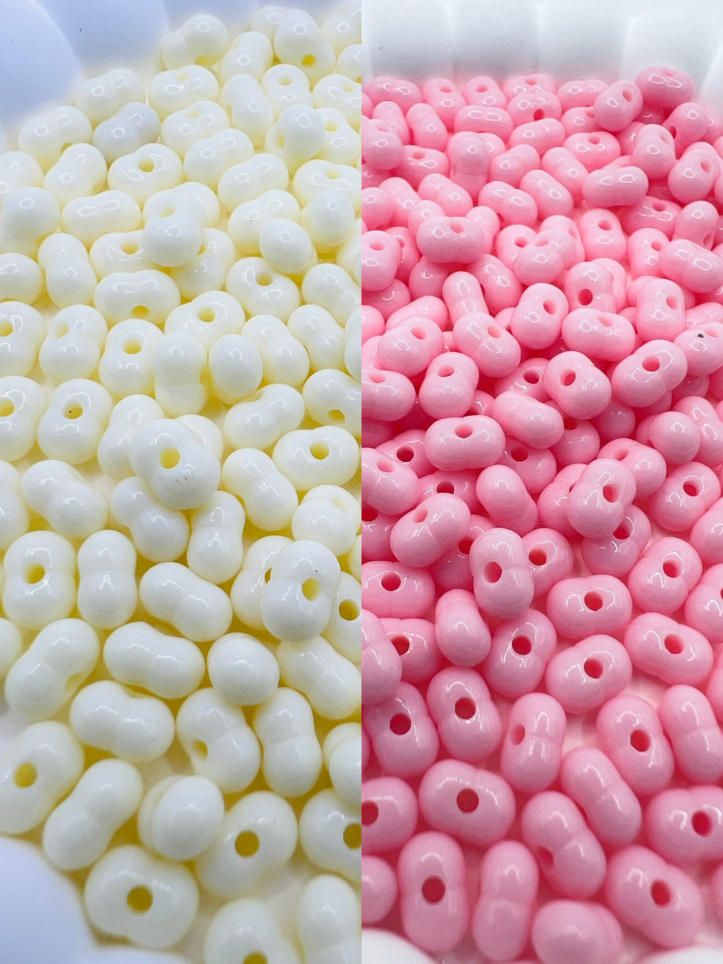 Acrylic Peanut Beads Solid Color 4x8