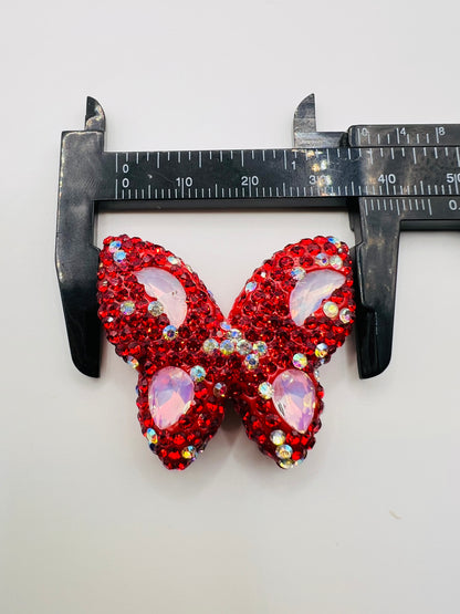 Butterfly Shape Clay Beads with Rhinestones -Choose Color