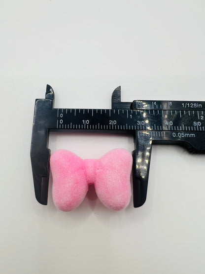 3D Bow Velvet Texture Charm Beads