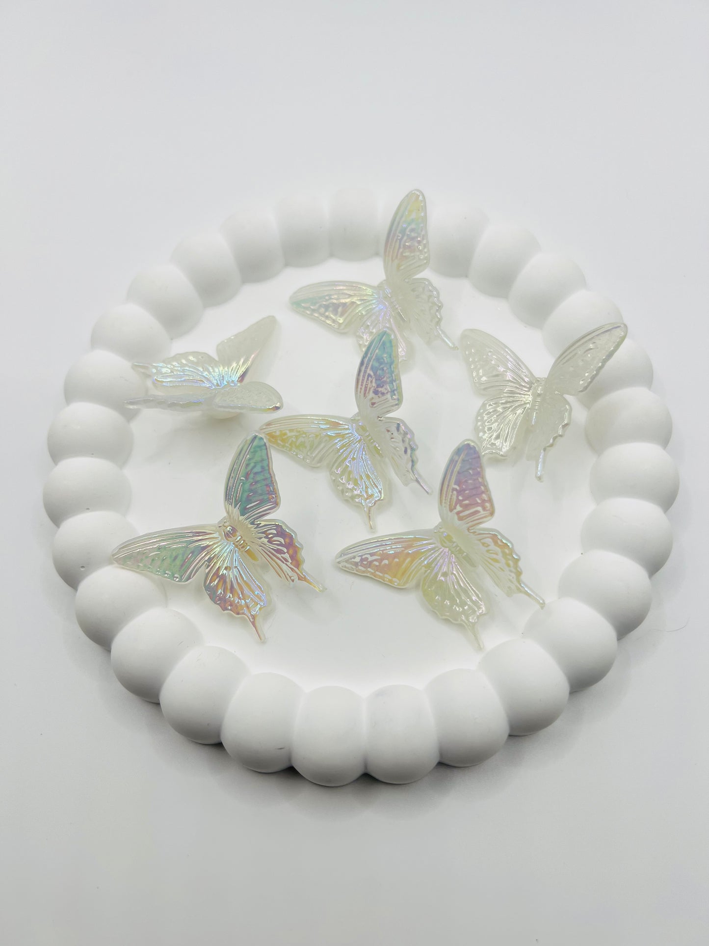 3D Butterfly Jelly Color UV Coated Glow in the Dark Charm Beads