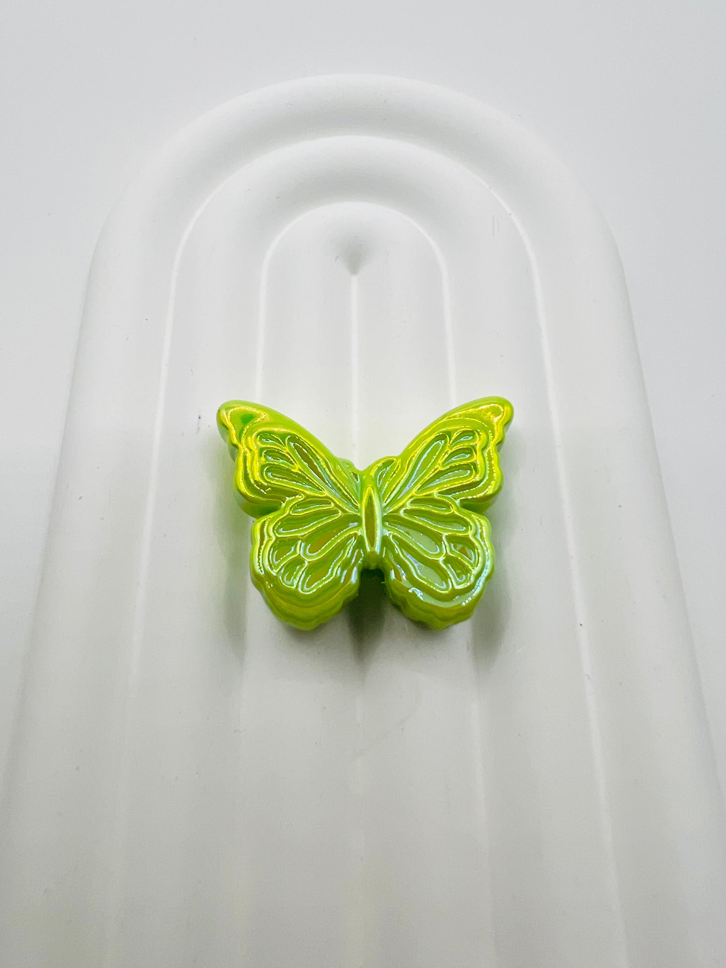 3D Butterfly Solid Color with UV Coated Charm Beads