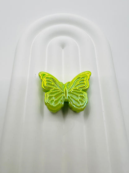 3D Butterfly Solid Color with UV Coated Charm Beads