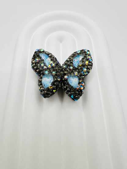 Butterfly Shape Clay Beads with Rhinestones -Choose Color
