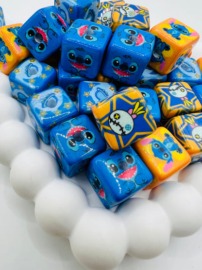 Blue Alien  Character Cube Beads Mix Designs