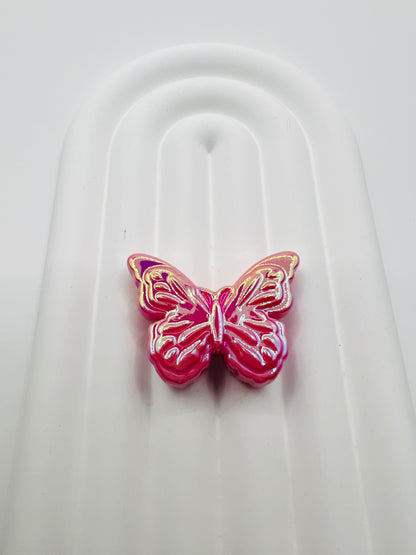 3D Butterfly Solid Color with UV Coated Charm Beads