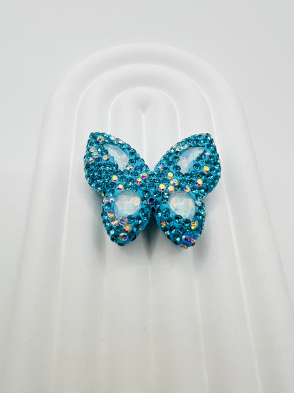Butterfly Shape Clay Beads with Rhinestones -Choose Color