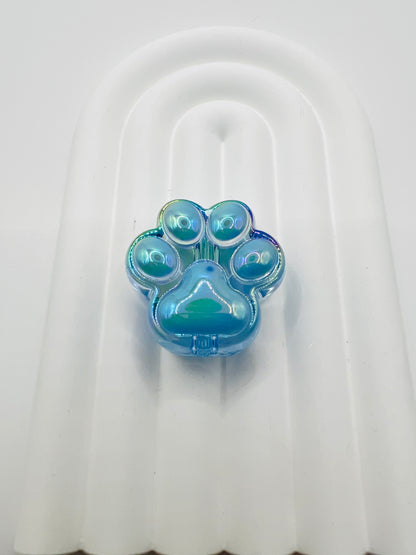3D Cat Paw with Transparent Base UV Coated Charm Bead