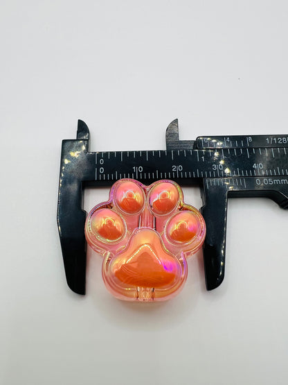 3D Cat Paw with Transparent Base UV Coated Charm Bead