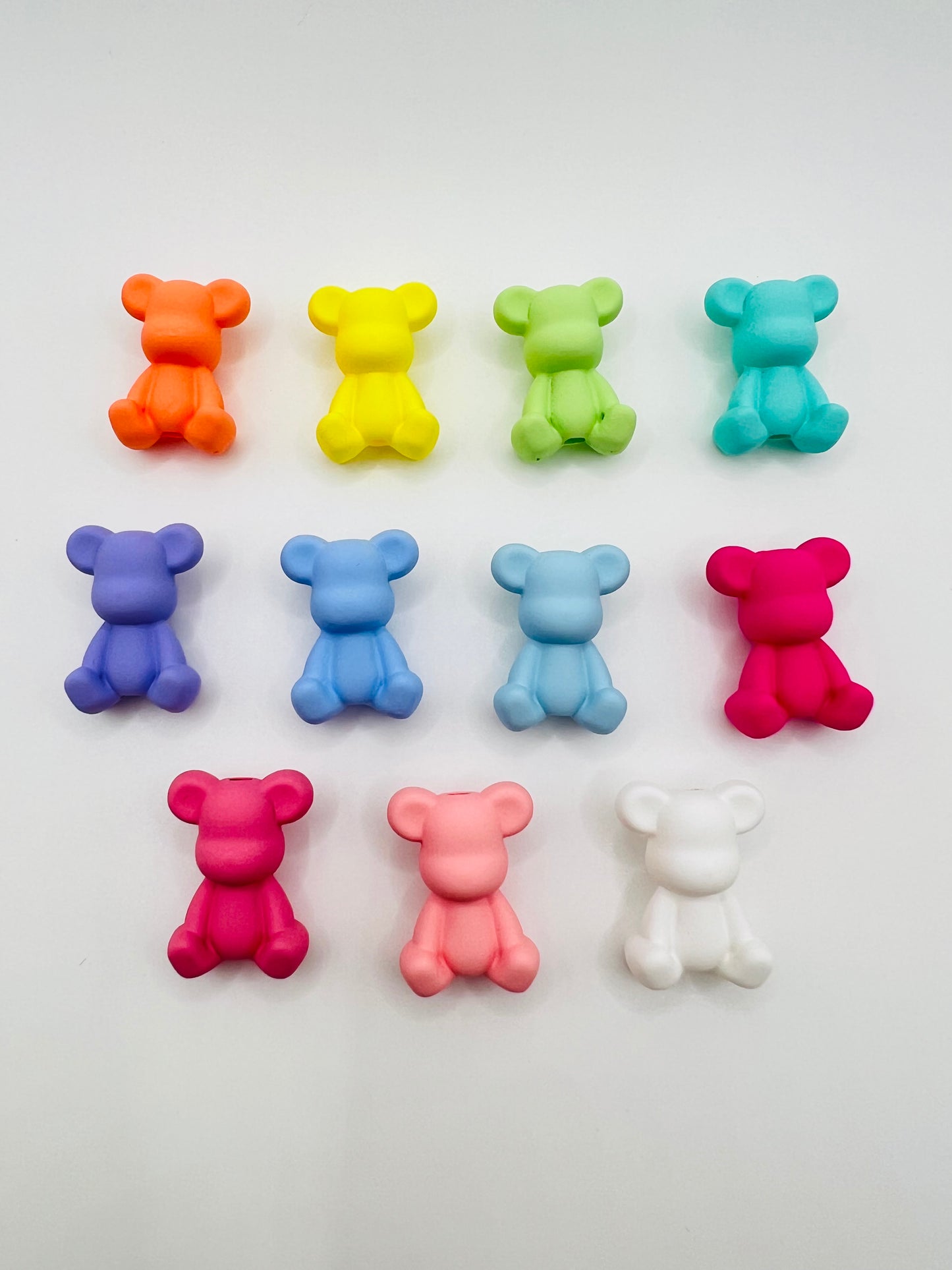 3D Bear Charm Beads Matte Texture - 18mmx24mm