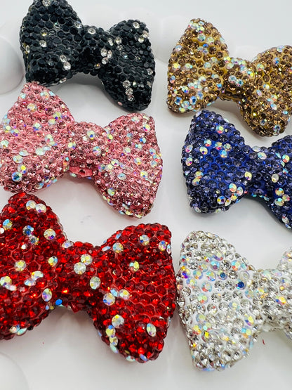 Bow Shape Clay Beads with Rhinestones -Choose Color