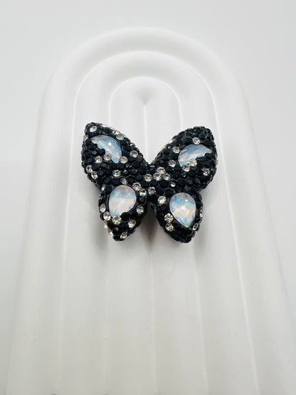 Butterfly Shape Clay Beads with Rhinestones -Choose Color