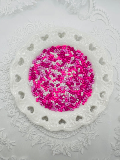 Glass Peanut Beads Pink Mix 4x6