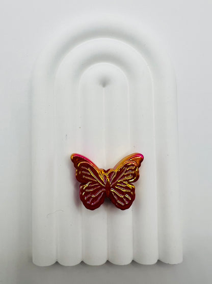 3D Butterfly Solid Color with UV Coated Charm Beads