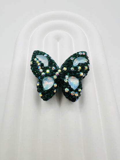 Butterfly Shape Clay Beads with Rhinestones -Choose Color
