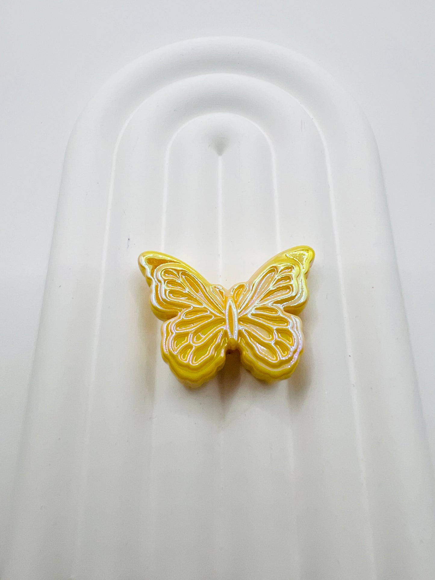 3D Butterfly Solid Color with UV Coated Charm Beads