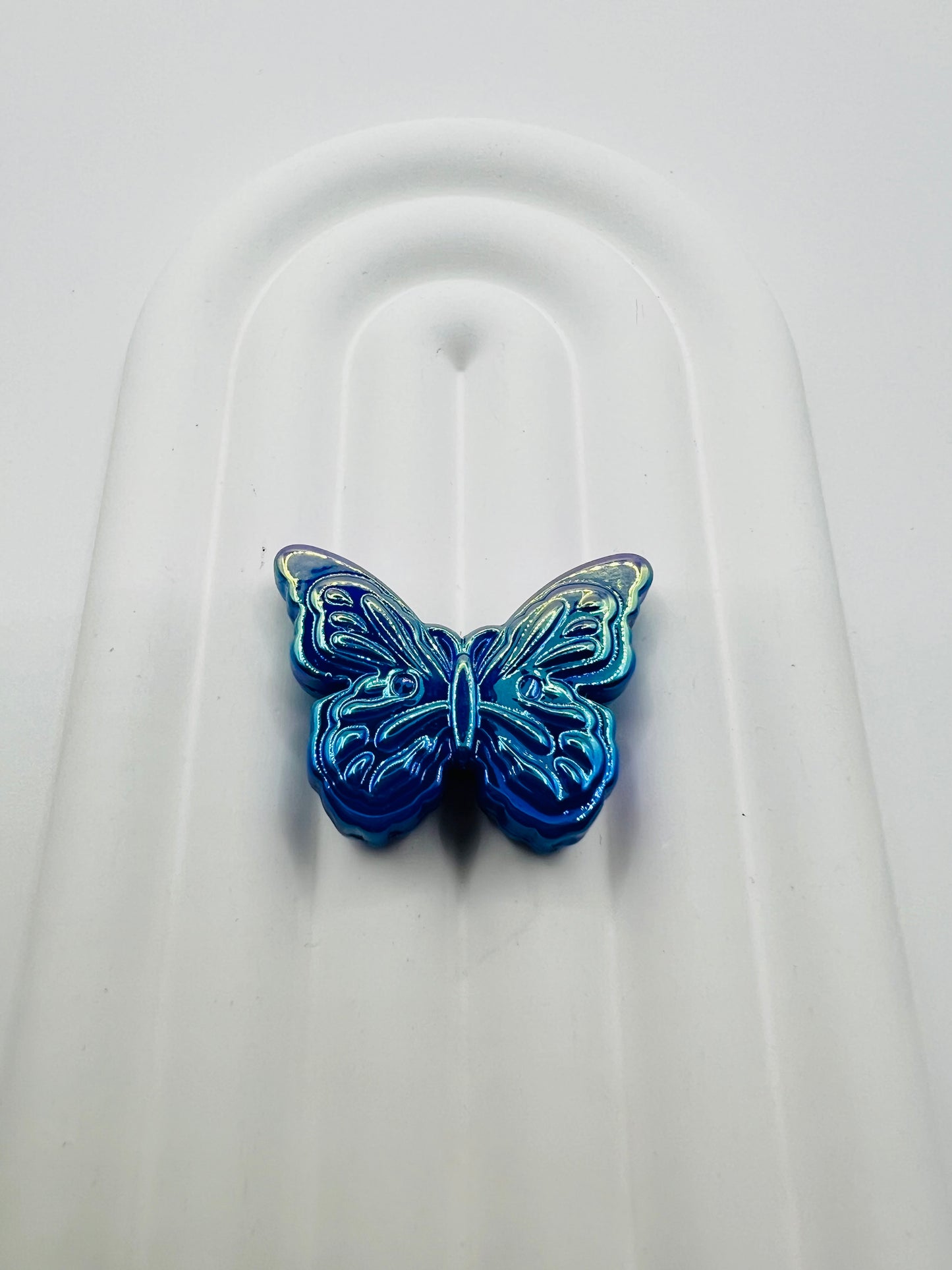 3D Butterfly Solid Color with UV Coated Charm Beads