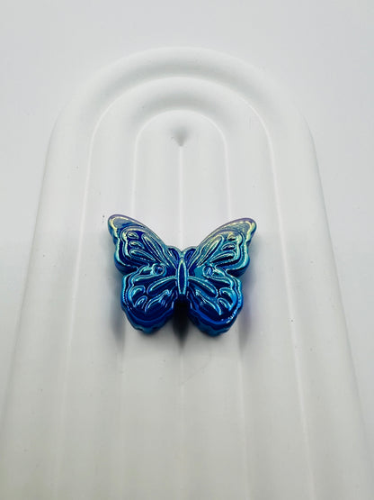 3D Butterfly Solid Color with UV Coated Charm Beads