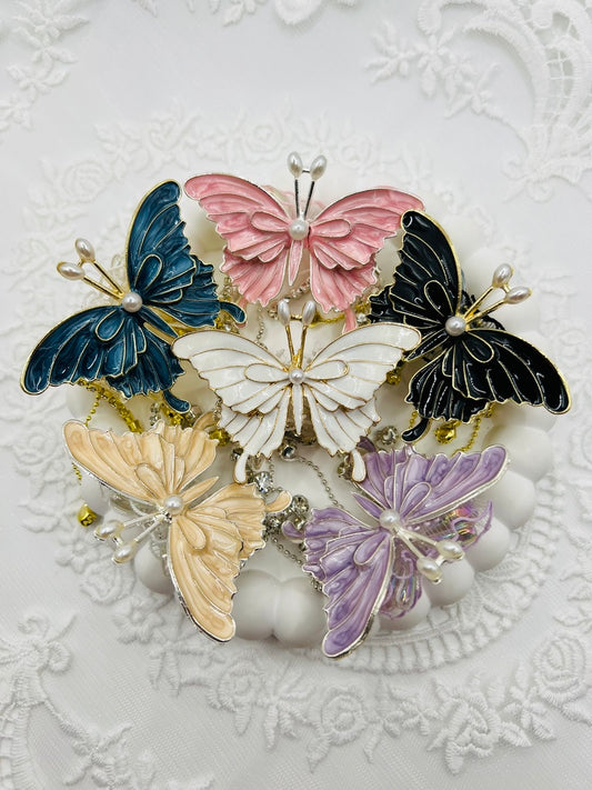 Fancy Alloy Metal Butterfly Beads with Dangle