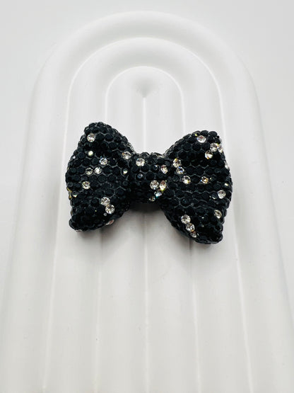 Bow Shape Clay Beads with Rhinestones -Choose Color